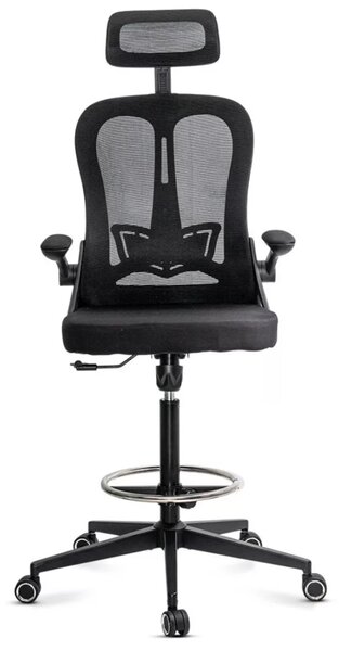 Scaun de birou ELEVATE, suport pentru picioare reglabil, Mesh, Negru