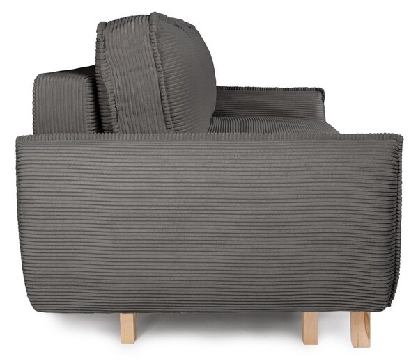 Canapea gri extensibilă cu tapițerie din catifea reiată 218 cm Tori – Bonami Selection