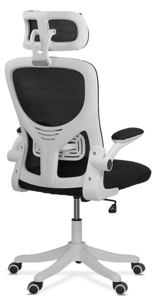 Scaun de birou AERIS, tetiera reglabila, brate rabatabile, Mesh, Negru