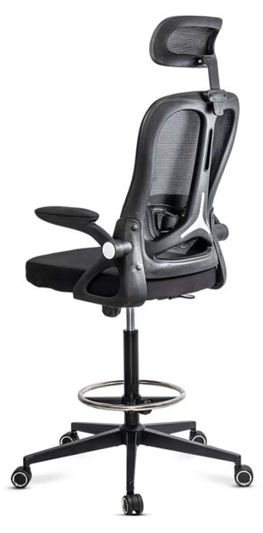 Scaun de birou ELEVATE, suport pentru picioare reglabil, Mesh, Negru