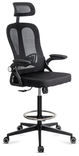 Scaun de birou ELEVATE, suport pentru picioare reglabil, Mesh, Negru