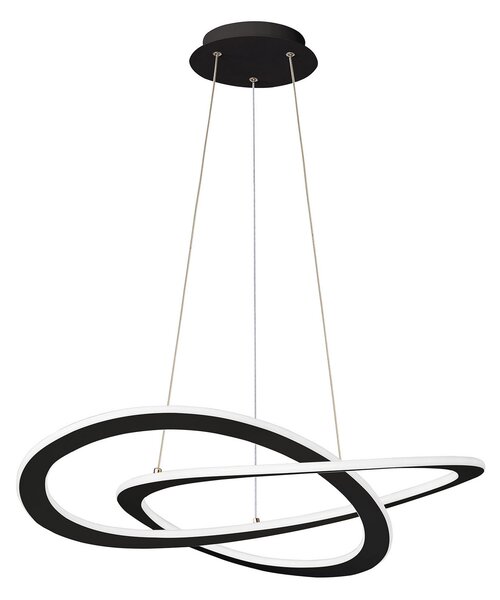 Viokef Lampă suspendată LED Charlie, Ø 62 cm, negru, Negru, Camera de zi / sufragerie, Plastic, Modern