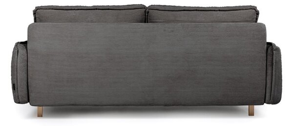 Canapea gri extensibilă cu tapițerie din catifea reiată 218 cm Tori – Bonami Selection