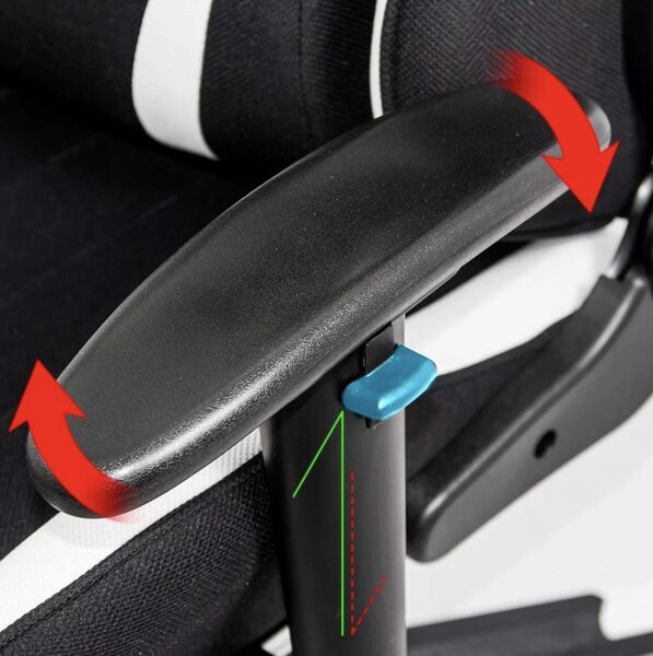 Scaun gaming PHANTOM, cotiere reglabile, suport lombar, Piele ecologica, Alb