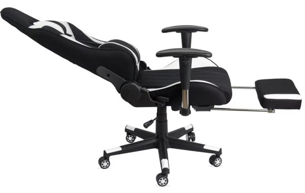 Scaun gaming PHANTOM, cotiere reglabile, suport lombar, Piele ecologica, Alb