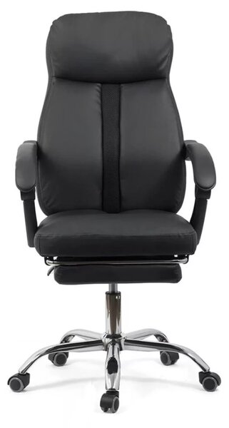 Scaun de birou ZENITH, suport pentru picioare, recliner 135 , Piele ecologica, Negru
