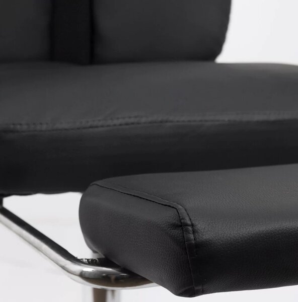 Scaun de birou ZENITH, suport pentru picioare, recliner 135 , Piele ecologica, Negru
