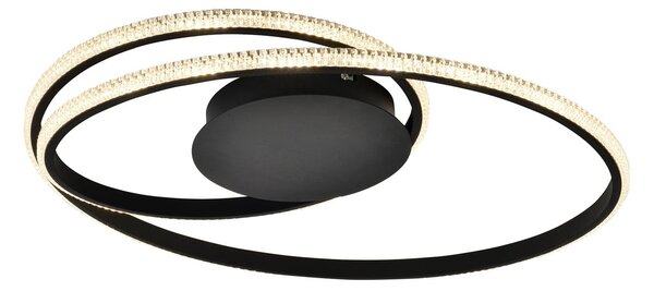 Viokef Plafonieră cu LED Berlin, negru, 28 W, Ø 57 cm, Negru, Camera de zi / sufragerie, Metal, Modern