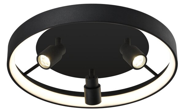 Viokef Plafonieră cu LED Denis, circulară 3 spoturi, Negru, Camera de zi / sufragerie, Metal, Modern