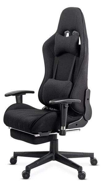 Scaun gaming PHANTOM, cotiere reglabile, suport lombar, Piele ecologica, Negru