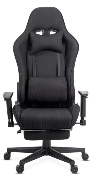 Scaun gaming PHANTOM, cotiere reglabile, suport lombar, Piele ecologica, Negru