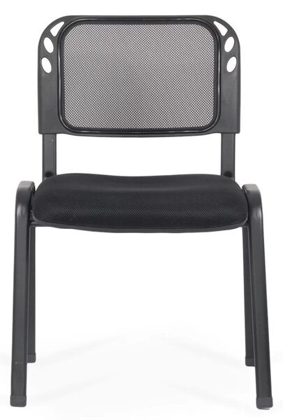 Scaun conferinta VENTO, spatar Mesh, cadru metalic, Negru