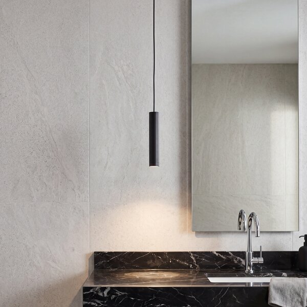 Lampă suspendată de design neagră GU10 50mm IP44 - Tuba