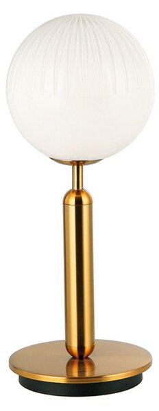 Viokef Lampă de masă Jolin cu sferă din sticlă, Alb, Camera de zi / sufragerie, Metal, glob