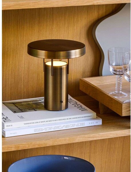 Lampă de masă Hübsch, Auriu / Alamă, Camera de zi, Aluminiu