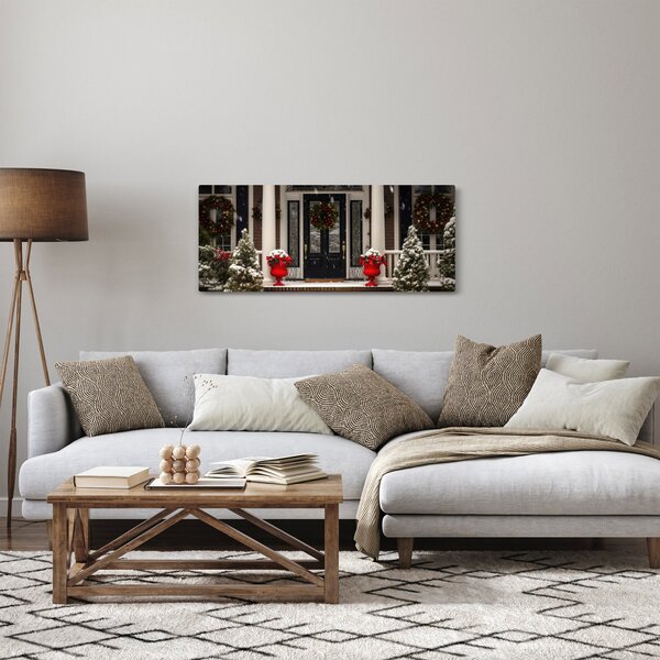 Tablou - Casa decorată de Crăciun (120x50 cm)