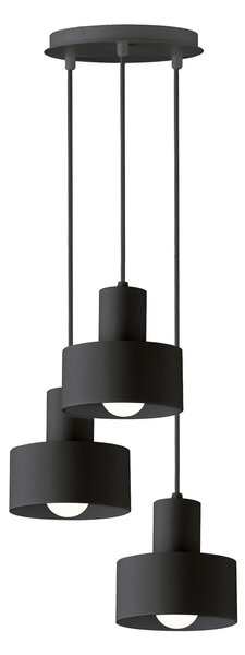 Viokef Lampă suspendată Norton, 3 becuri, reglabil, Negru, Camera de zi / sufragerie, Metal, Modern
