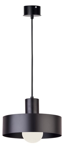 Viokef Lampă suspendată Norton, 1 bec, Ø 25 cm, reglabil, Negru, Camera de zi / sufragerie, Metal, Modern