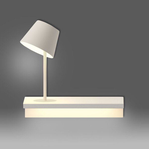 Vibia Suite - aplică de perete LED modernă, 29 cm, Alb, Camera de zi / sufragerie, Plastic, Design