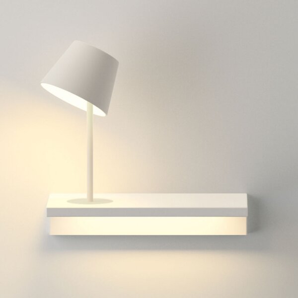 Vibia Suite - aplică de perete LED modernă, 29 cm, Alb, Camera de zi / sufragerie, Plastic, Design