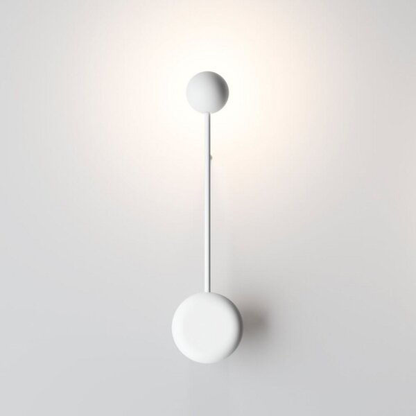 Vibia Pin - aplică de perete LED pe alb, Alb, Camera de zi / sufragerie, Metal, Design, Priză de perete top
