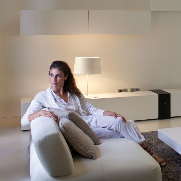 Vibia Warm 4901 Lampă de masă, Ø 42 cm, albă, Alb, Camera de zi / sufragerie, Metal, Modern