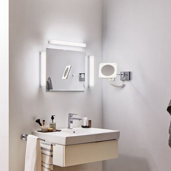 Lampă de perete Paulmann, Luno, Alb, Baie, Metal, Modern
