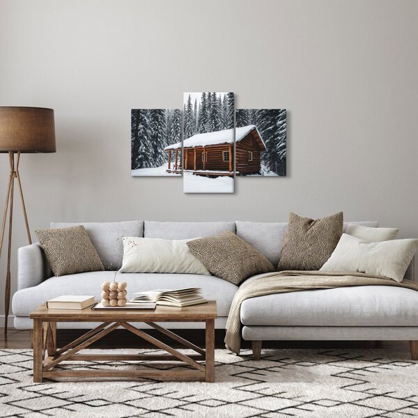 Tablou - Cabană acoperită de zăpadă (90x60 cm)
