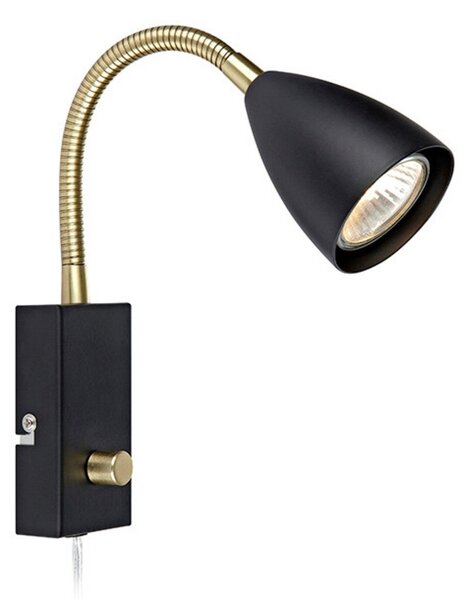 Lampă de perete Markslöjd, Negru, dormitor, Metal