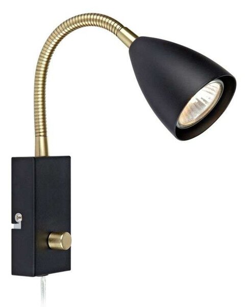 Lampă de perete Markslöjd, Negru, dormitor, Metal
