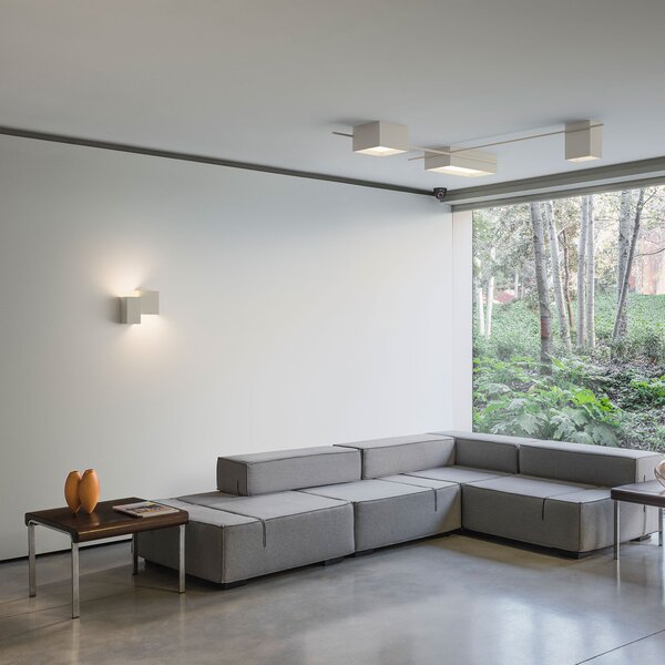 Vibia Structural 2602 aplică LED, gri deschis, reglabil, Gri, Camera de zi / sufragerie, Metal, Modern