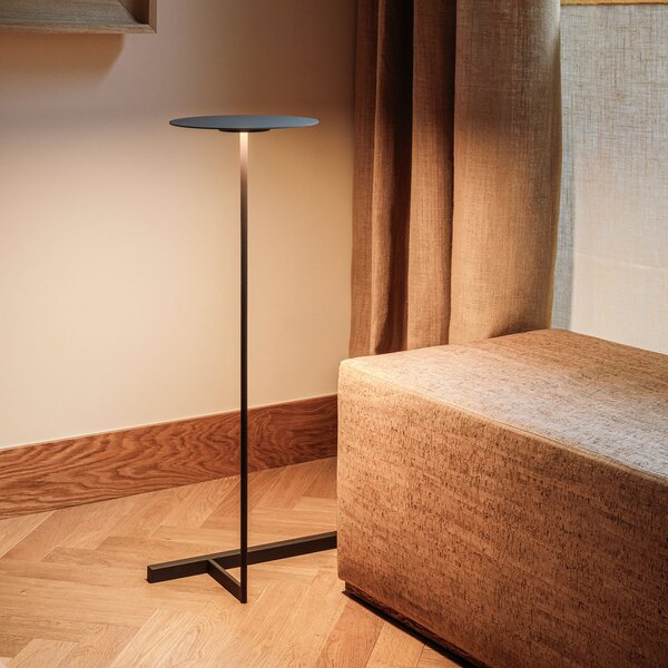Vibia lampadar LED Flat 96 cm gri L1, dimabil, reglabil, Negru, Camera de zi / sufragerie, Metal, Scandinavă