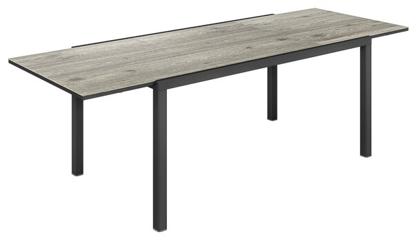 Outsunny Masă de Grădină Extensibilă de 160-240 cm pentru 6-8 Persoane Rectangulară din Oțel și Aluminiu, Efect Lemn | Aosom Romania