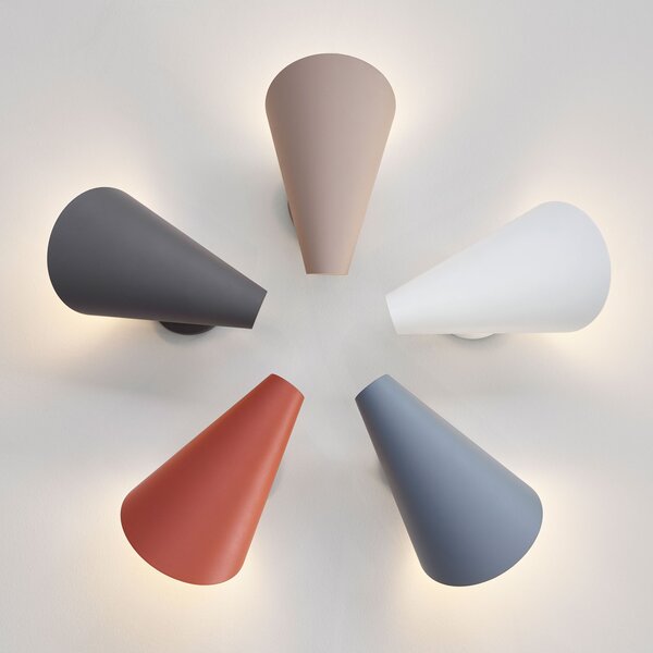 Vibia I.Cono 0720 Aplică de perete, 28 cm, gri, reglabil, Gri, dormitor, Plastic, Modern