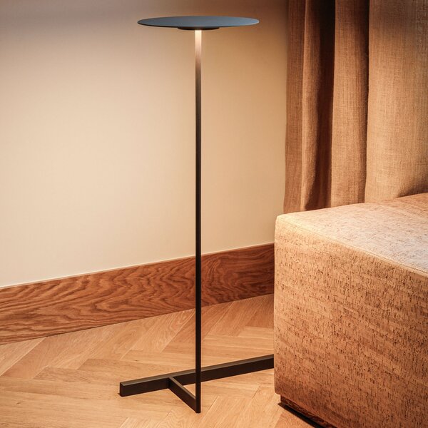 Vibia lampadar LED Flat 96 cm gri L1, dimabil, reglabil, Negru, Camera de zi / sufragerie, Metal, Scandinavă