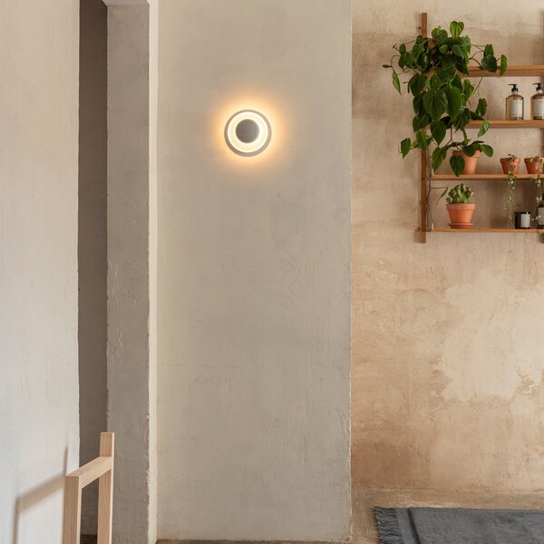 Vibia Top Aplică de perete LED Ø 17 cm alb, Alb, Camera de zi / sufragerie, Metal, Modern