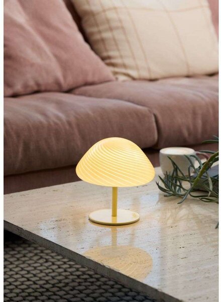 Lampă de masă Halo Design, Bej, Camera de zi, Sticlă