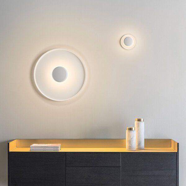 Vibia Top Aplică de perete LED Ø 60 cm alb, reglabil, Alb, Camera de zi / sufragerie, Metal, Modern