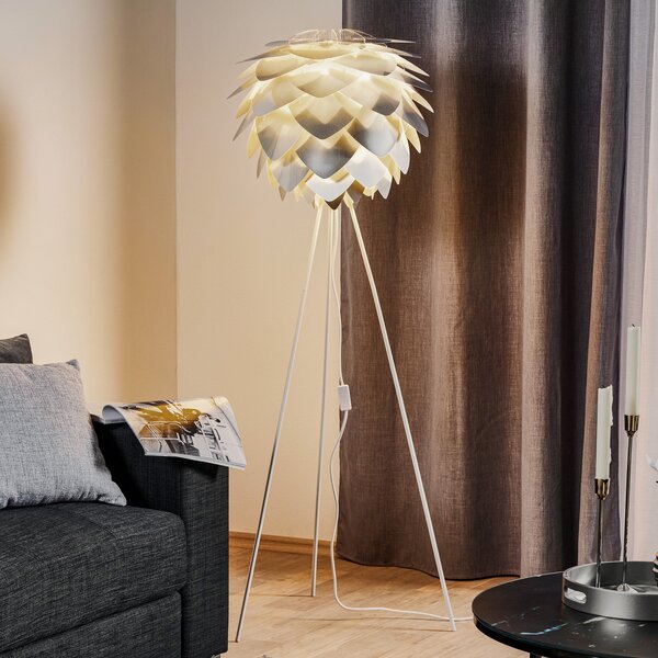 UMAGE Silvia medium lampă de podea tripod oțel, Metalic, Camera de zi / sufragerie, Metal, Design
