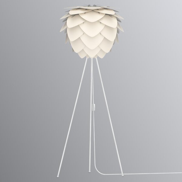 UMAGE Aluvia medium lampă de podea sidef, Bej, Camera de zi / sufragerie, Metal, Design, Tripod
