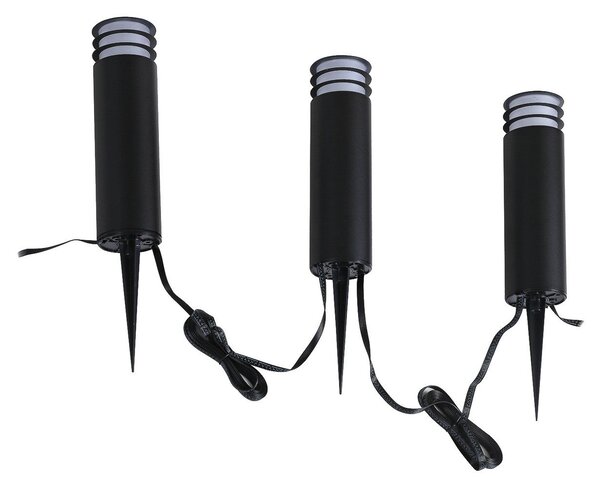 Lămpi de exterior Lindby, Kaelo, reglabil, Negru, Terasă, Plastic, Modern