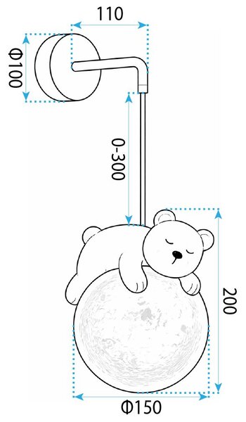 LAMPĂ DE PERETE APLICĂ WHITE BEAR G161-1W