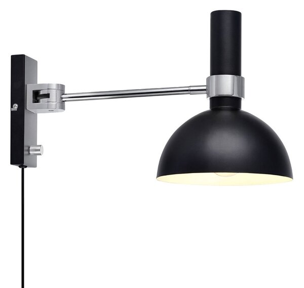 Lampă de perete Markslöjd, Larry, reglabil, Negru, Camera de zi, Metal, Modern