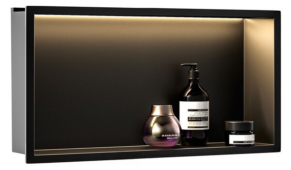 RAFT BAIE INCASTRAT PERETE LED 30x60 black