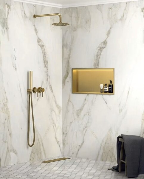 RAFT BAIE INCASTRAT PERETE LED 30x45 brush gold