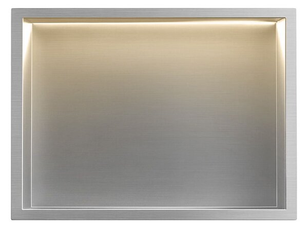 RAFT BAIE INCASTRAT PERETE LED 30x45 steel brush