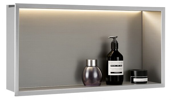 RAFT BAIE INCASTRAT PERETE LED 30x60 steel brush