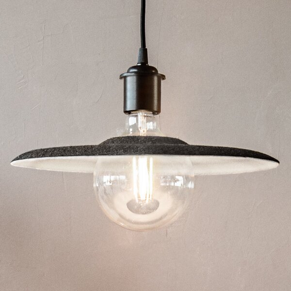 UMAGE Shade lampă susp. negru, cu abajur de pâslă, reglabil, Gri, Camera de zi / sufragerie, Țesătură / Textil, Modern