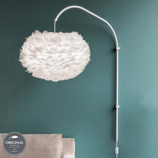 UMAGE Eos Willow aplică perete alb, abajur medium, Alb, Camera de zi / sufragerie, Metal, Modern, Suspensie cu flacără unică