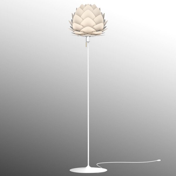UMAGE Aluvia mini lampă de podea sidef, Alb, Camera de zi / sufragerie, Metal, Scandinavă